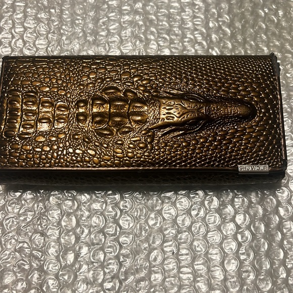Shu Wolf Leather Wallet Bifold Embossed Alligator - Picture 7 of 9